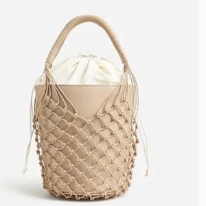 J.CREW Sedona basket bag in leather new Color: MACADAMIA NWT